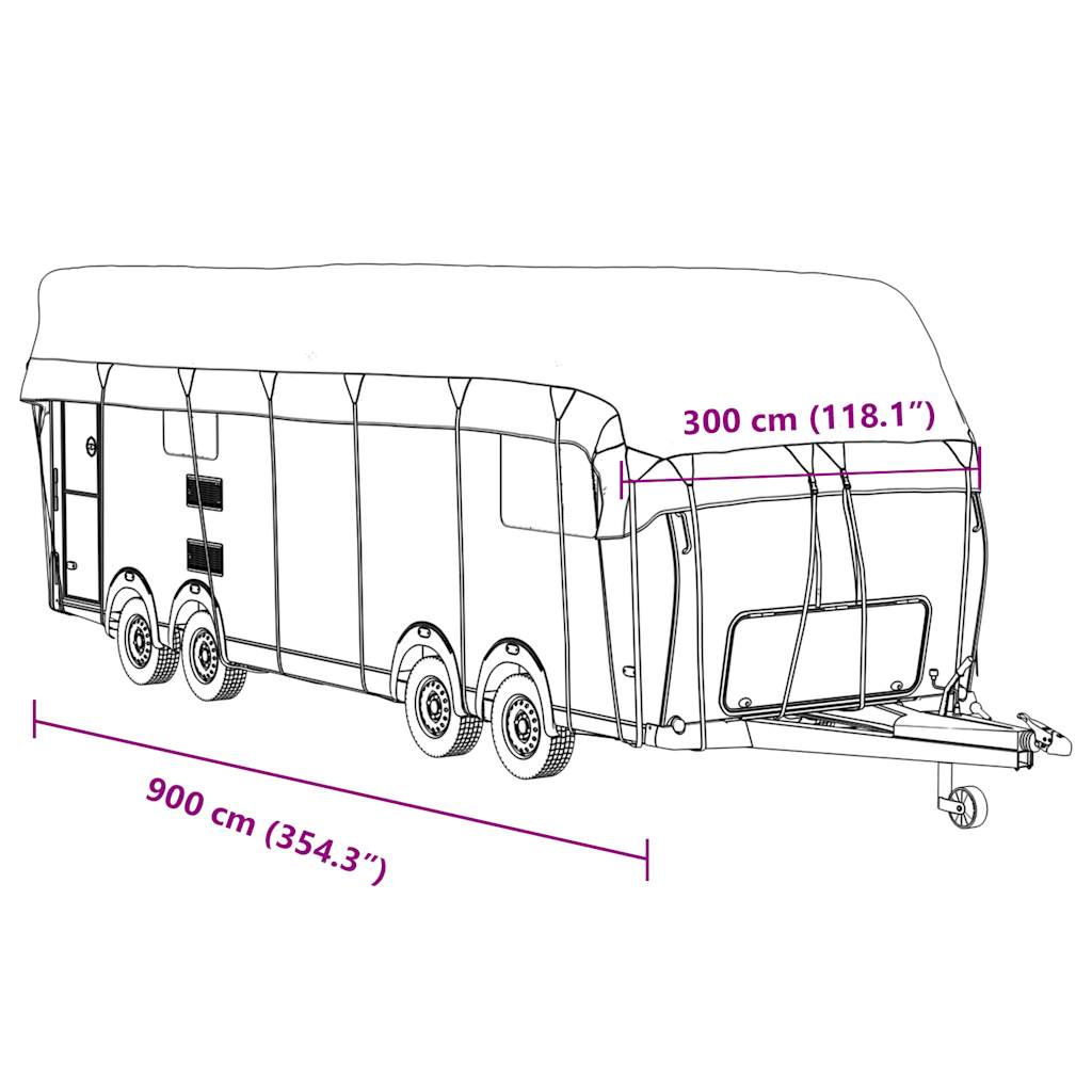 vidaXL Κάλυψη οροφής τροχόσπιτου Γκρι 900x300 cm Μη υφασμένο ύφασμα