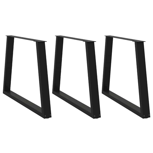 vidaXL Πόδια Τραπεζαρίας Σχήματος V 3 τεμ. Μαύρο 100x (72-73,3) εκ. Ατσάλι