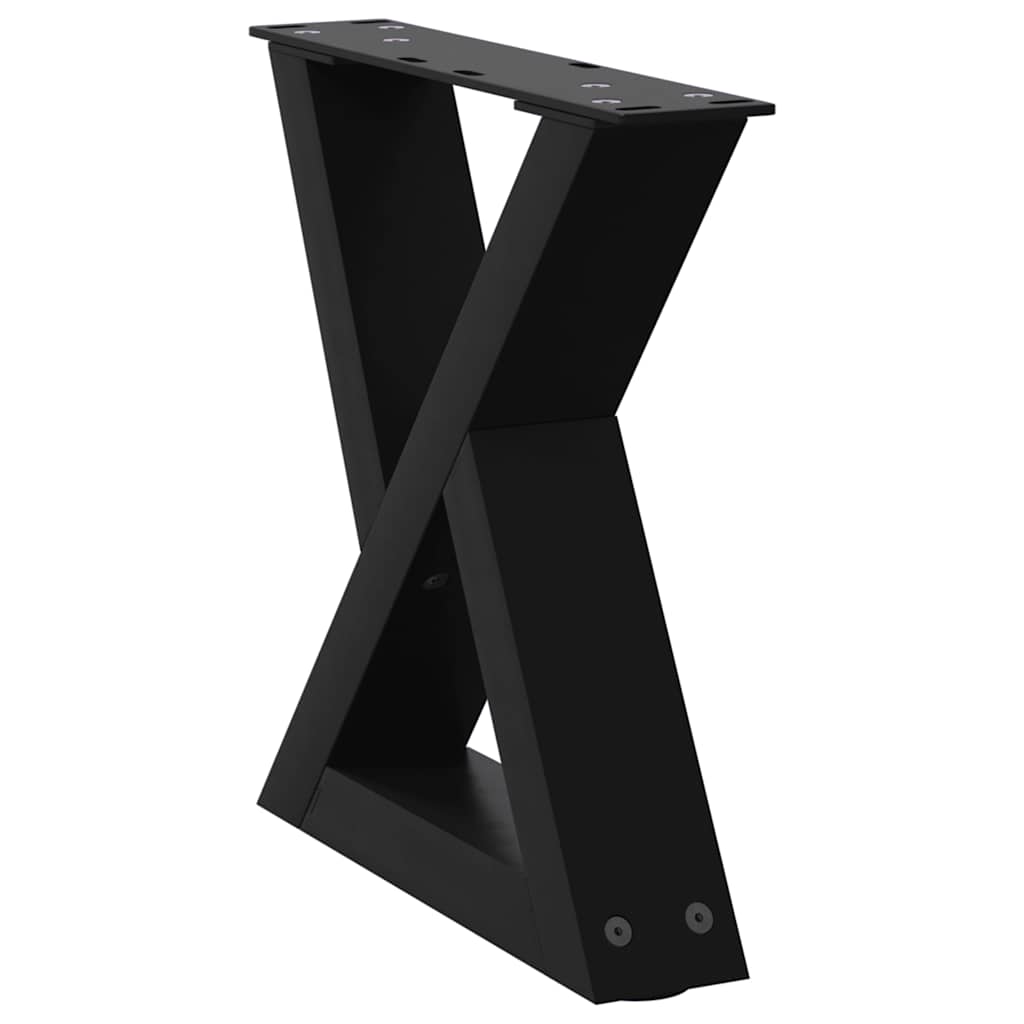 vidaXL Πόδια Τραπεζιού Σαλονιού 2 τεμ. Μαύρο 30x(30-31,3) εκ. Ατσάλι
