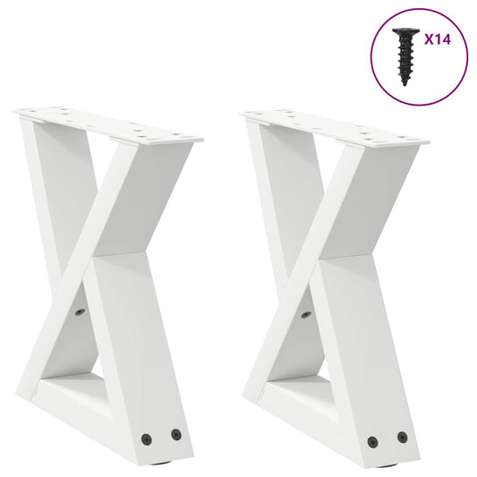vidaXL Πόδια Τραπεζιού Σαλονιού 2 τεμ. Λευκά 30x(30-31,3) εκ. Ατσάλι