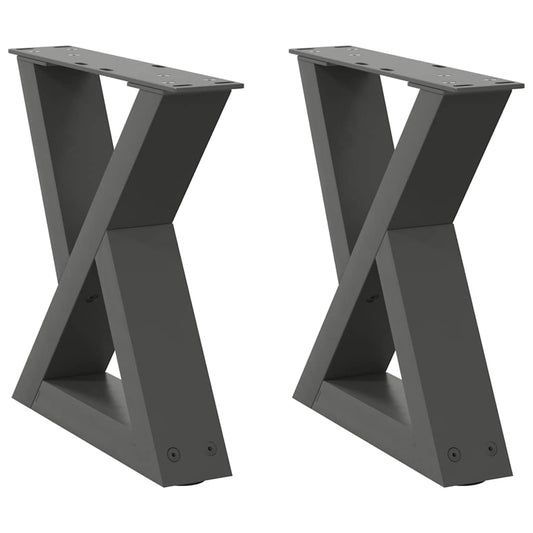 vidaXL Πόδια Τραπεζιού Σαλονιού 2 τεμ. Ανθρακί 30x(30-31,3) εκ. Ατσάλι