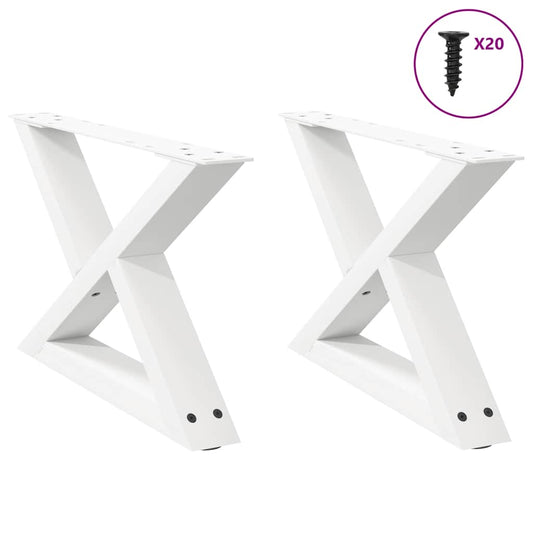 vidaXL Πόδια Τραπεζιού Σαλονιού 2 τεμ. Λευκά 50x(30-31,3) εκ. Ατσάλι