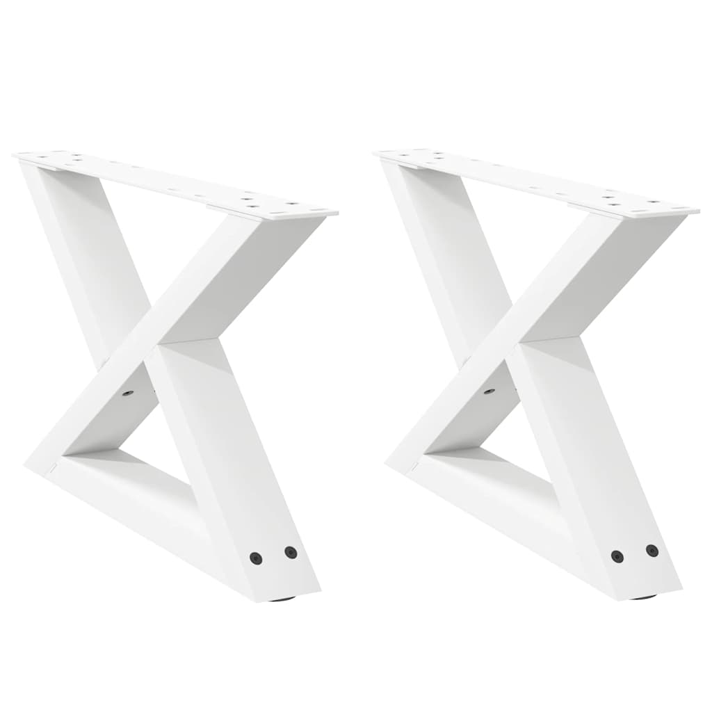 vidaXL Πόδια Τραπεζιού Σαλονιού 2 τεμ. Λευκά 50x(30-31,3) εκ. Ατσάλι