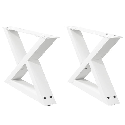 vidaXL Πόδια Τραπεζιού Σαλονιού 2 τεμ. Λευκά 50x(30-31,3) εκ. Ατσάλι