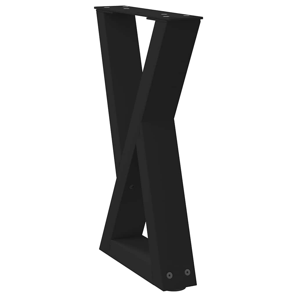 vidaXL Πόδια Τραπεζιού Σαλονιού 2 τεμ. Μαύρο 28x(42-43,3) εκ. Ατσάλι