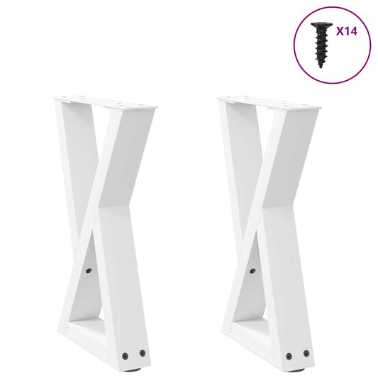 vidaXL Πόδια Τραπεζιού Σαλονιού 2 τεμ. Λευκά 28x(42-43,3) εκ. Ατσάλι