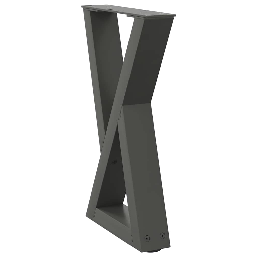vidaXL Πόδια Τραπεζιού Σαλονιού 2 τεμ. Ανθρακί 28x(42-43,3) εκ. Ατσάλι
