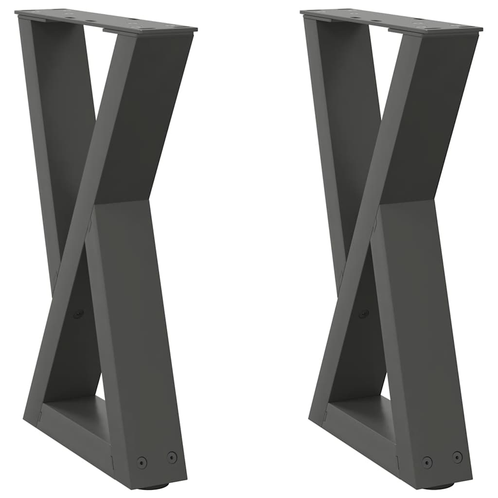 vidaXL Πόδια Τραπεζιού Σαλονιού 2 τεμ. Ανθρακί 38x(42-43,3) εκ. Ατσάλι
