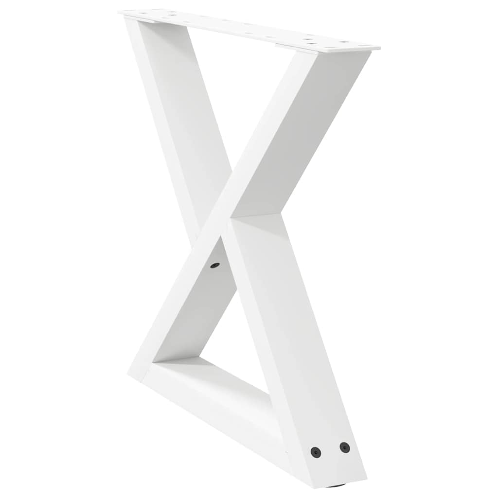 vidaXL Πόδια Τραπεζιού Σαλονιού 2 τεμ. Λευκά 50x(42-43,3) εκ. Ατσάλι
