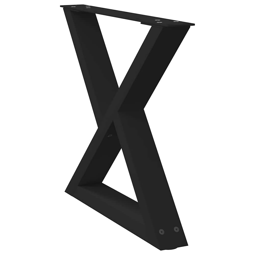 vidaXL Πόδια Τραπεζιού Σαλονιού 2 τεμ. Μαύρο 60x(42-43,3) εκ. Ατσάλι
