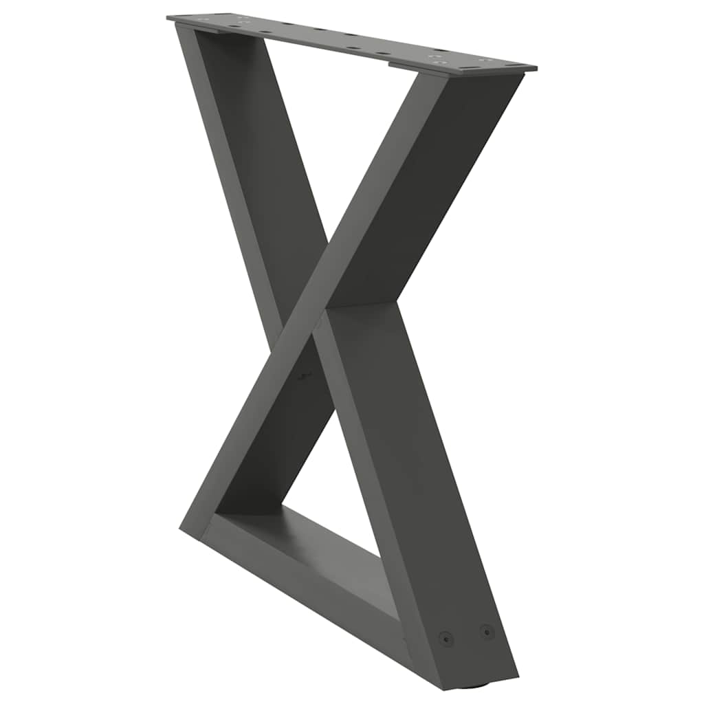 vidaXL Πόδια Τραπεζιού Σαλονιού 2 τεμ. Ανθρακί 60x(42-43,3) εκ. Ατσάλι