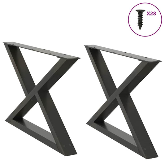 vidaXL Πόδια Τραπεζιού Σαλονιού 2 τεμ. Ανθρακί 70x(42-43,3) εκ. Ατσάλι