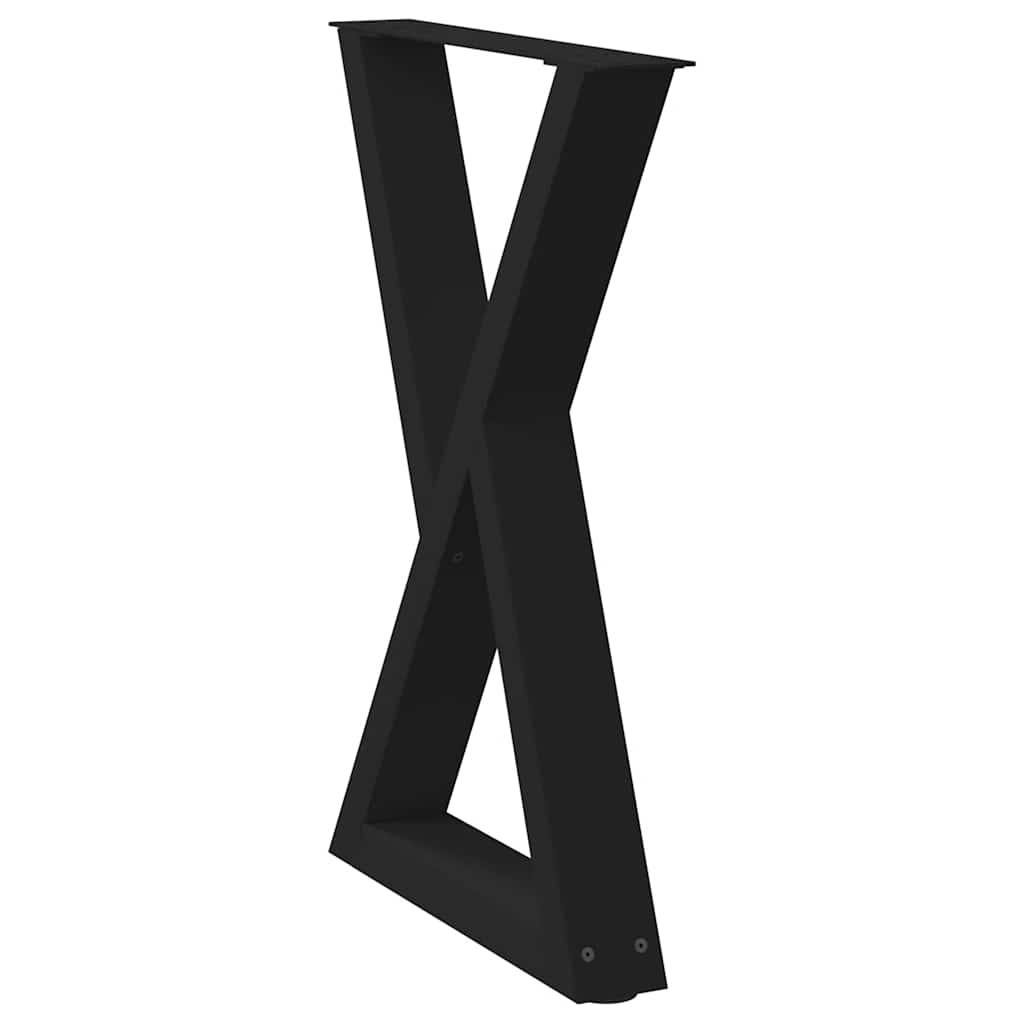 vidaXL Πόδια Τραπεζαρίας 2 τεμ. Μαύρο 50x(72-73,3) εκ. Ατσάλι