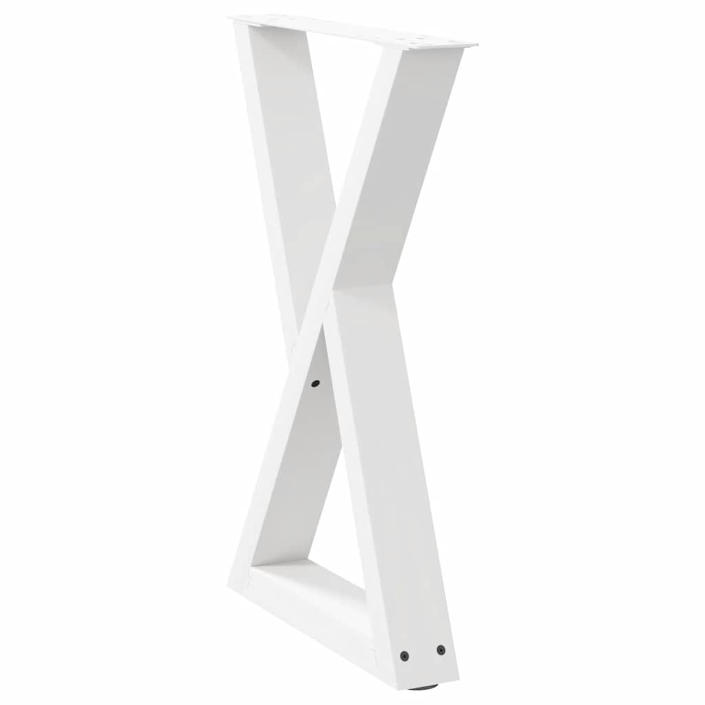 vidaXL Πόδια Τραπεζαρίας 2 τεμ. Λευκά 50x(72-73,3) εκ. Ατσάλι