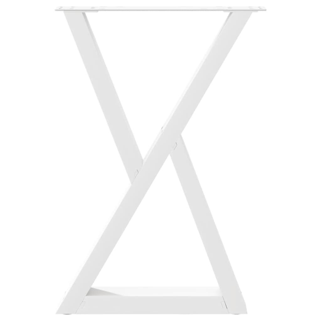 vidaXL Πόδια Τραπεζαρίας 2 τεμ. Λευκά 50x(72-73,3) εκ. Ατσάλι
