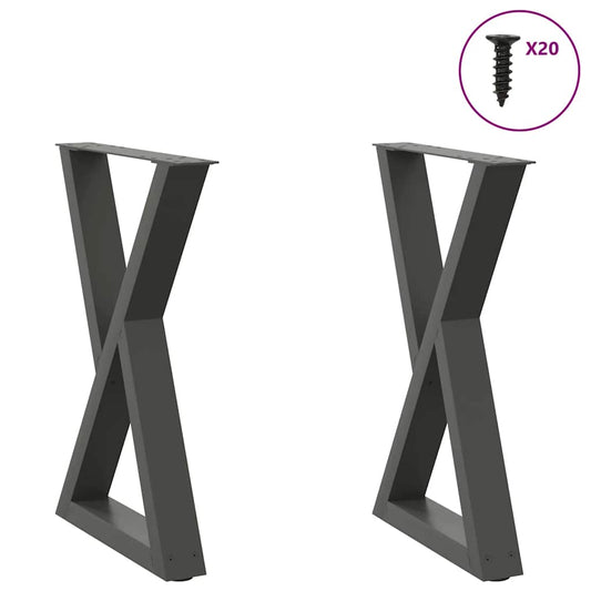 vidaXL Πόδια Τραπεζαρίας 2 τεμ. Ανθρακί 50x(72-73,3) εκ. Ατσάλι