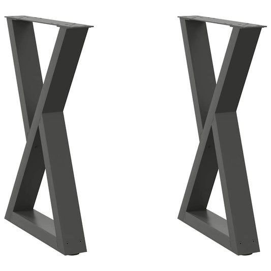 vidaXL Πόδια Τραπεζαρίας 2 τεμ. Ανθρακί 50x(72-73,3) εκ. Ατσάλι