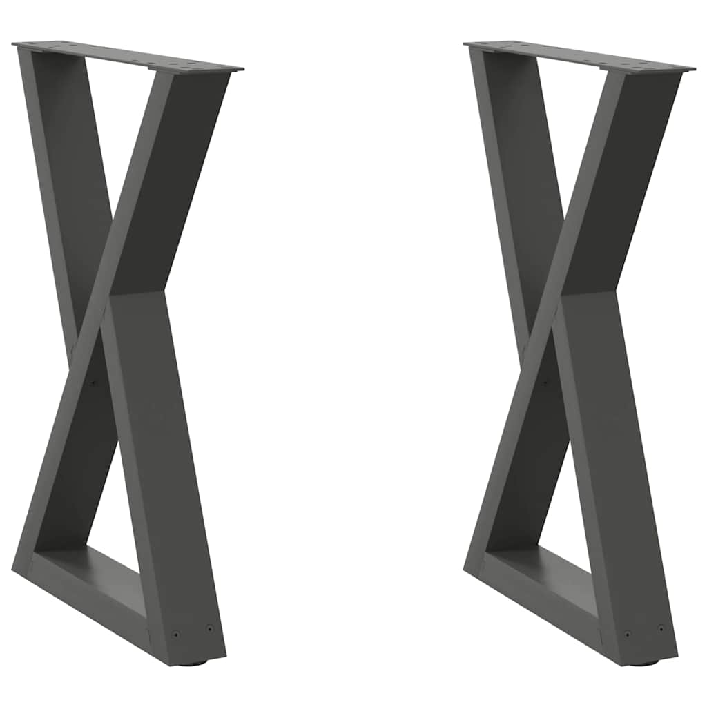 vidaXL Πόδια Τραπεζαρίας 2 τεμ. Ανθρακί 60x(72-73,3) εκ. Ατσάλι