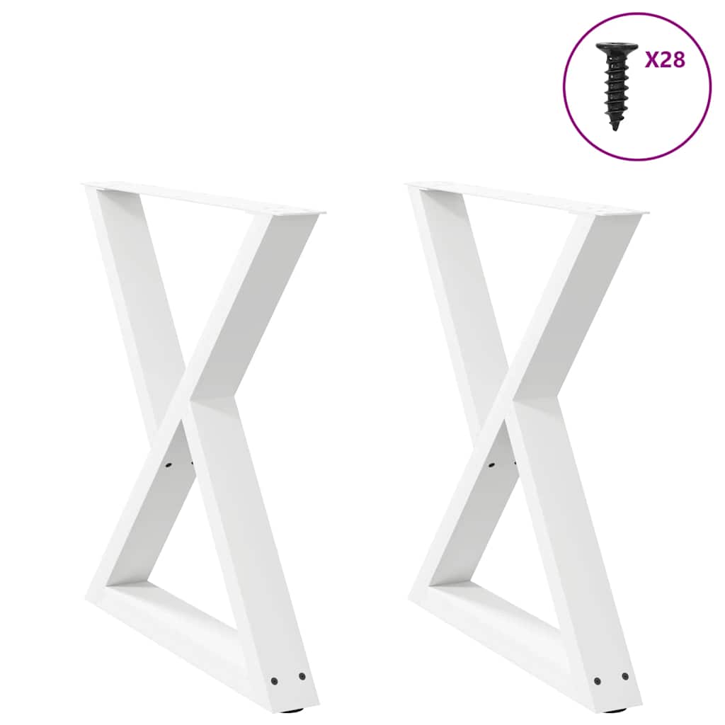 vidaXL Πόδια Τραπεζαρίας 2 τεμ. Λευκά 70x(72-73,3) εκ. Ατσάλι