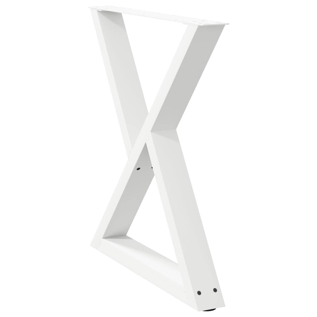 vidaXL Πόδια Τραπεζαρίας 2 τεμ. Λευκά 80x(72-73,3) εκ. Ατσάλι