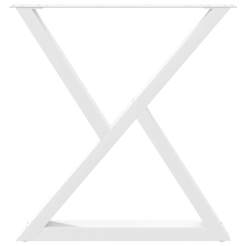 vidaXL Πόδια Τραπεζαρίας 2 τεμ. Λευκά 80x(72-73,3) εκ. Ατσάλι