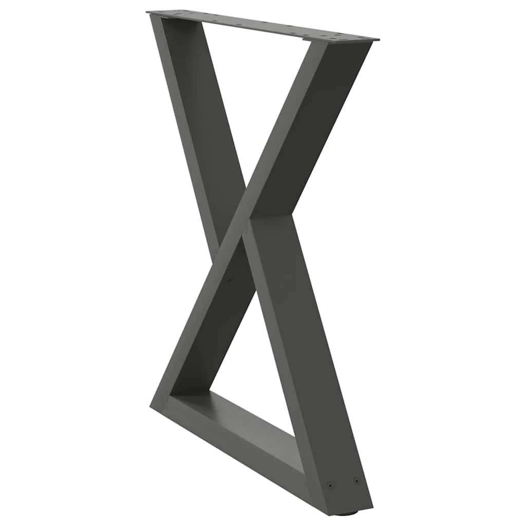 vidaXL Πόδια Τραπεζαρίας 2 τεμ. Ανθρακί 80x(72-73,3) εκ. Ατσάλι