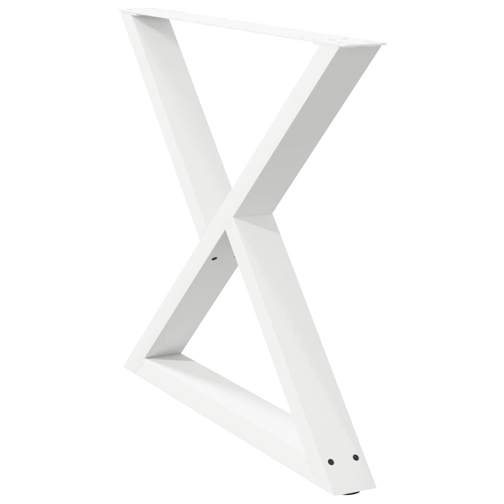 vidaXL Πόδια Τραπεζαρίας 2 τεμ. Λευκά 90x(72-73,3) εκ. Ατσάλι