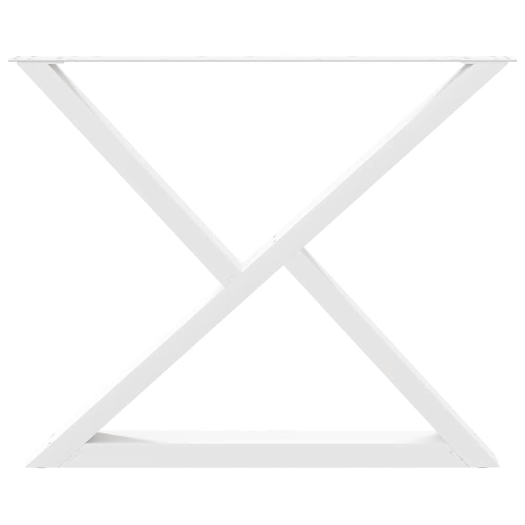 vidaXL Πόδια Τραπεζαρίας 2 τεμ. Λευκά 90x(72-73,3) εκ. Ατσάλι