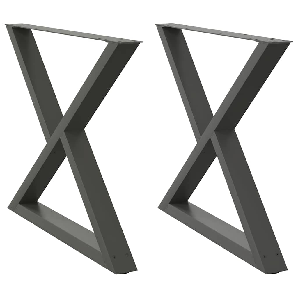 vidaXL Πόδια Τραπεζαρίας 2 τεμ. Ανθρακί 90x(72-73,3) εκ. Ατσάλι