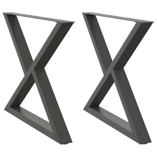 vidaXL Πόδια Τραπεζαρίας 2 τεμ. Ανθρακί 90x(72-73,3) εκ. Ατσάλι