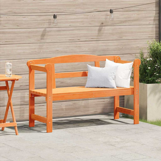 vidaXL Εξωτερικός πάγκος Καφέ 119 x 76 x 44εκ. Μασίφ ξύλο πεύκου