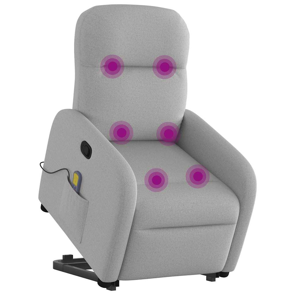 vidaXL Μόνιμη πολυθρόνα μασάζ καρέκλα ανάκλισης σύννεφο γκρι ύφασμα