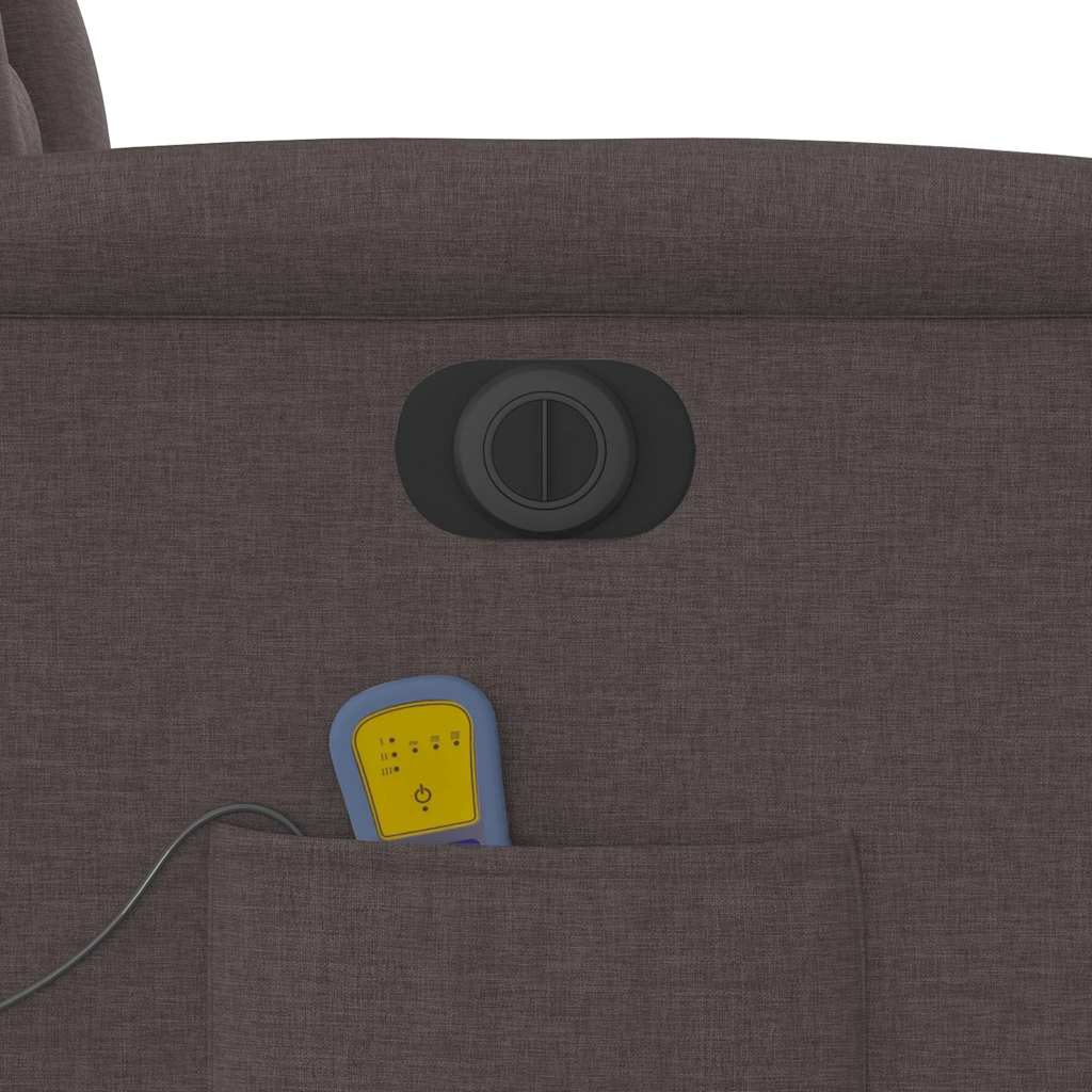 vidaXL Πολυθρόνα Μασάζ Ηλεκτρική Ανακλινόμενη Σκούρο Καφέ Υφασμάτινη