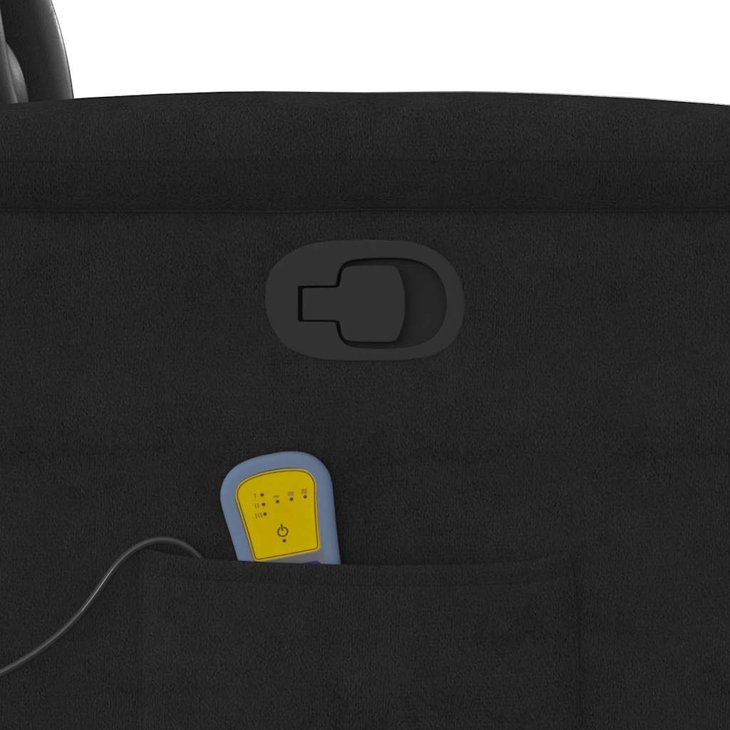 vidaXL Πολυθρόνα Μασάζ Ανακλινόμενη με Ανύψωση Μαύρο Ύφασμα Μικροϊνών