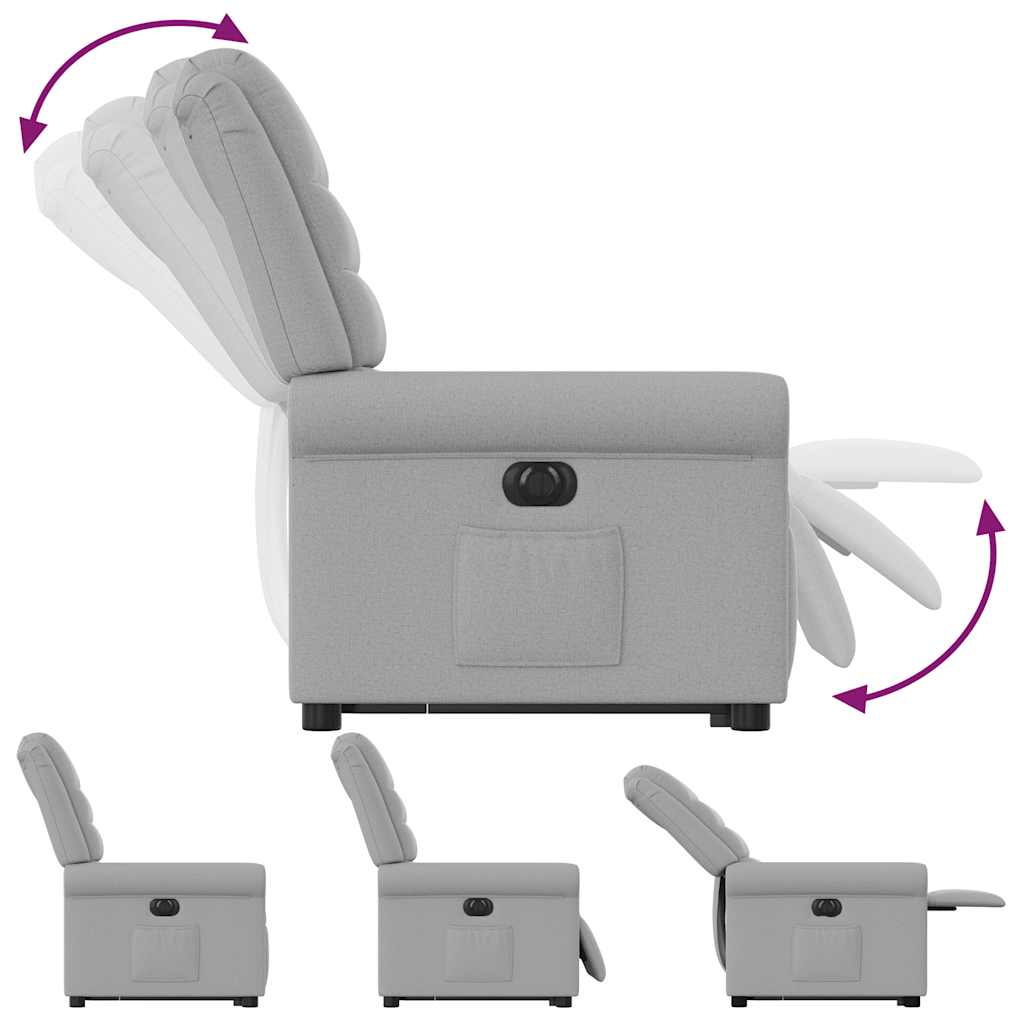 vidaXL Ηλεκτρική καρέκλα ανάκλισης Ύφασμα Γκρι σύννεφο