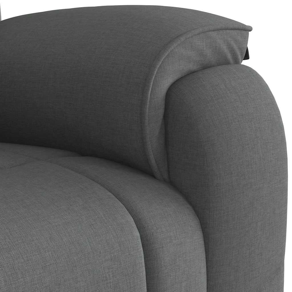 vidaXL Πολυθρόνα Μασάζ με Ανακλινόμενη Πόρτα Σκούρο Γκρι Υφασμάτινη