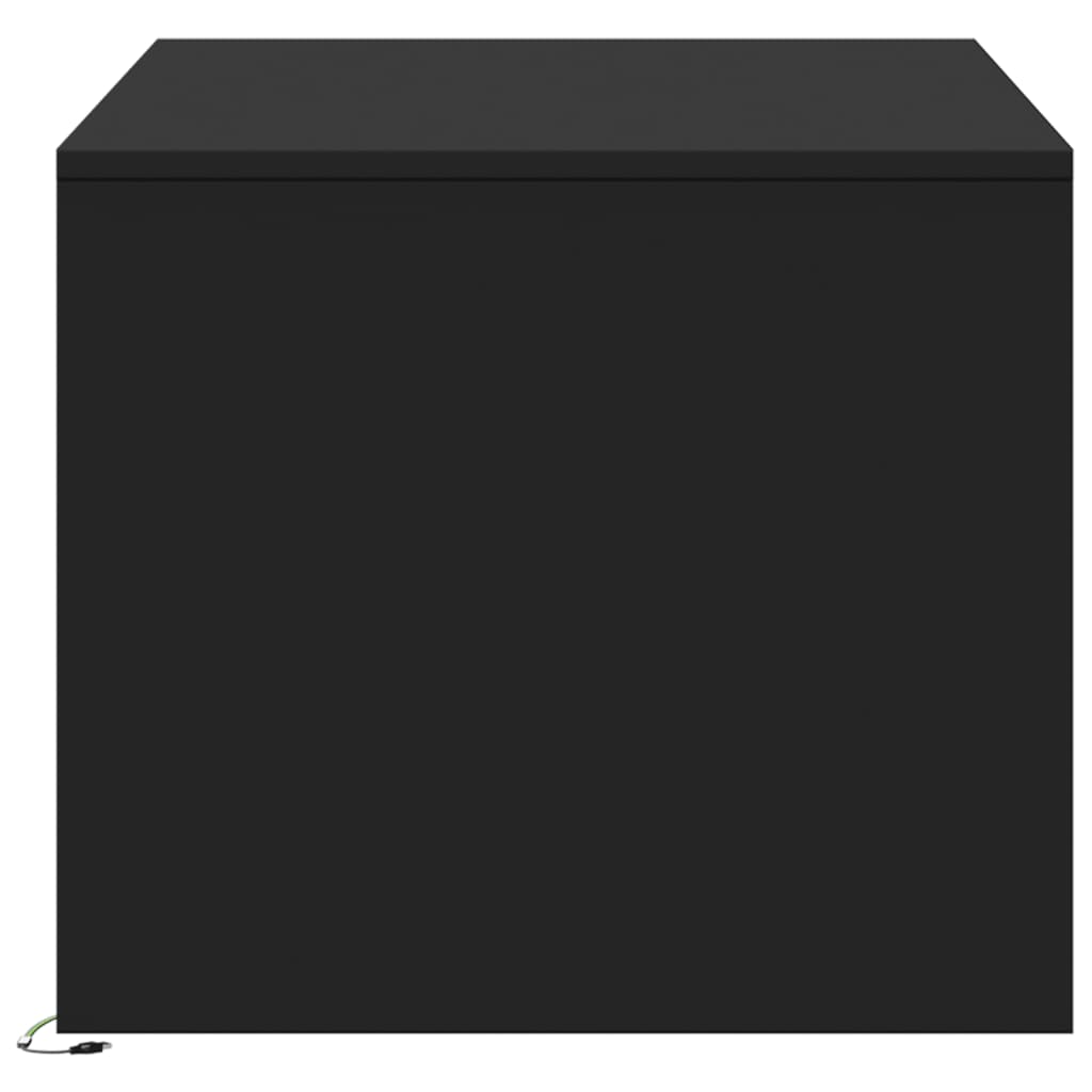 vidaXL Τραπεζάκι Σαλονιού με LED Φώτα Μαύρο από Επεξ. Ξύλο