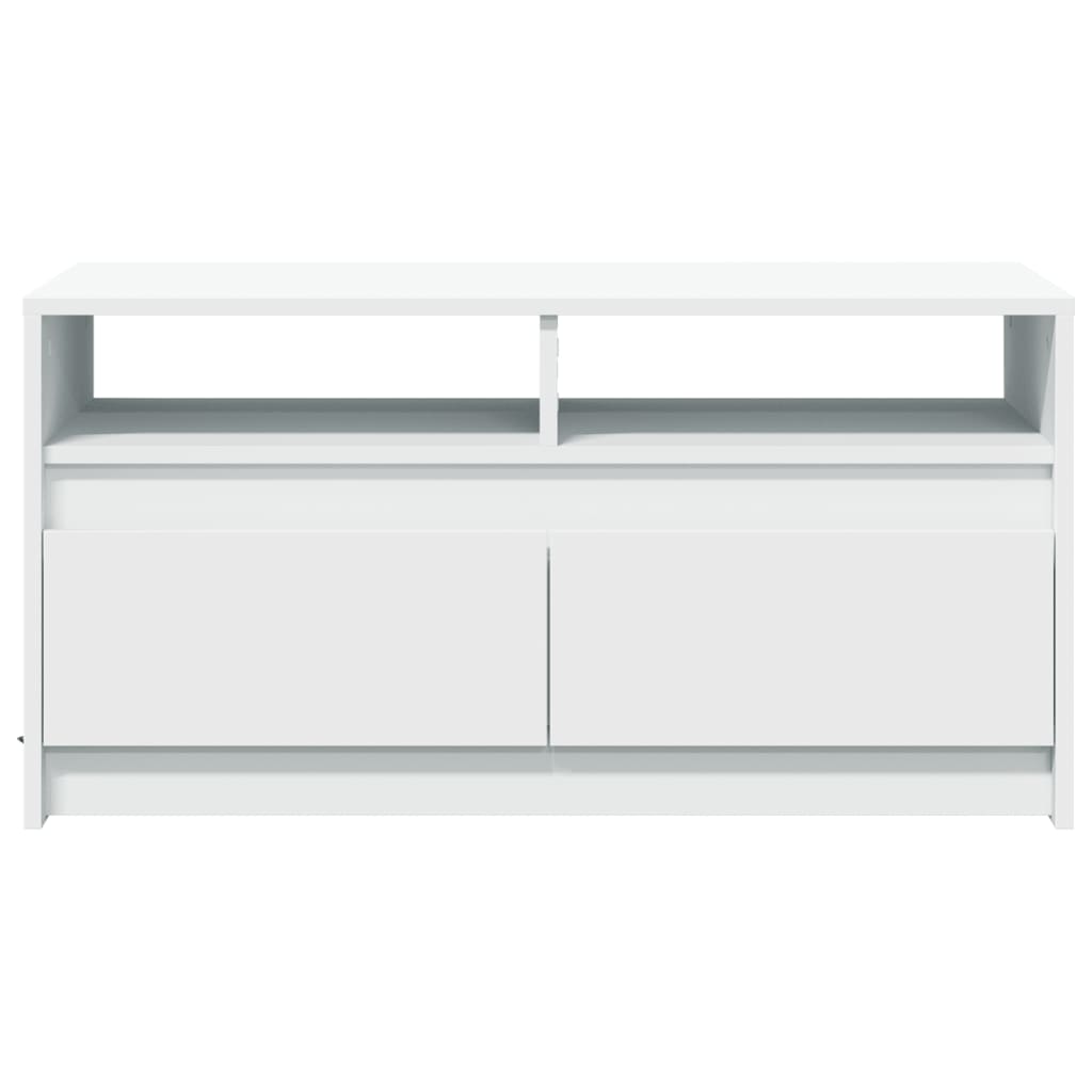 vidaXL Τραπεζάκι Σαλονιού με LED Φώτα Λευκό από Επεξ. Ξύλο