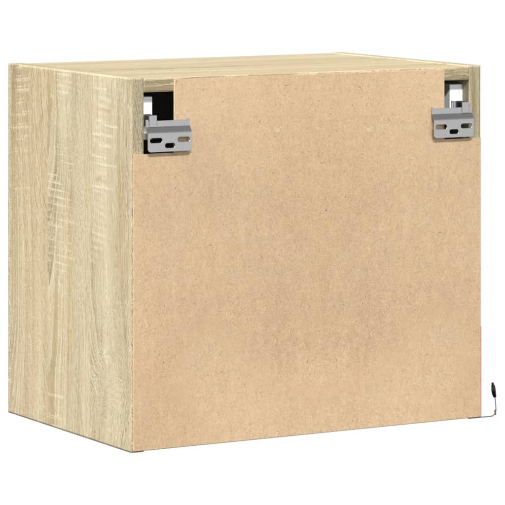 vidaXL Κομοδίνο Επιτοίχιο με Φώτα LED Sonoma Δρυς