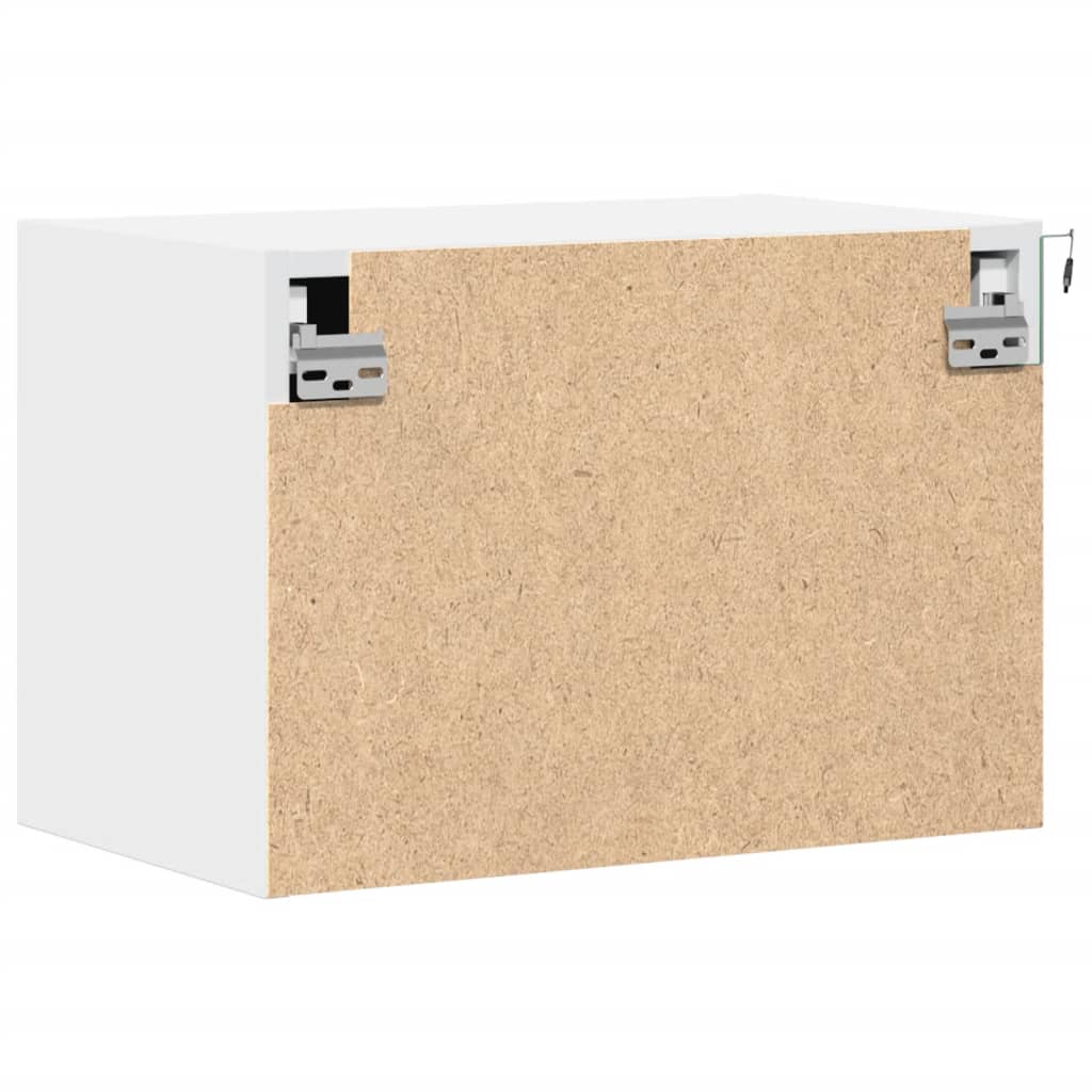 vidaXL Κομοδίνα Επιτοίχια με Φώτα LED 2 τεμ. Λευκά