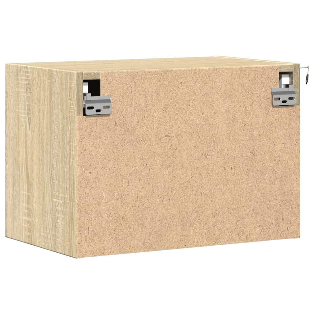 vidaXL Κομοδίνο Επιτοίχιο με Φώτα LED Sonoma Δρυς