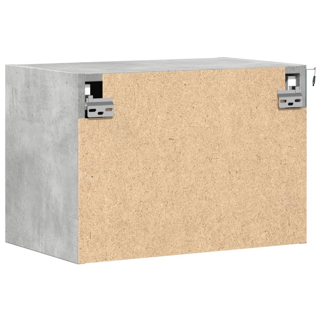 vidaXL Κομοδίνο Επιτοίχιο με Φώτα LED Γκρι Σκυροδέματος