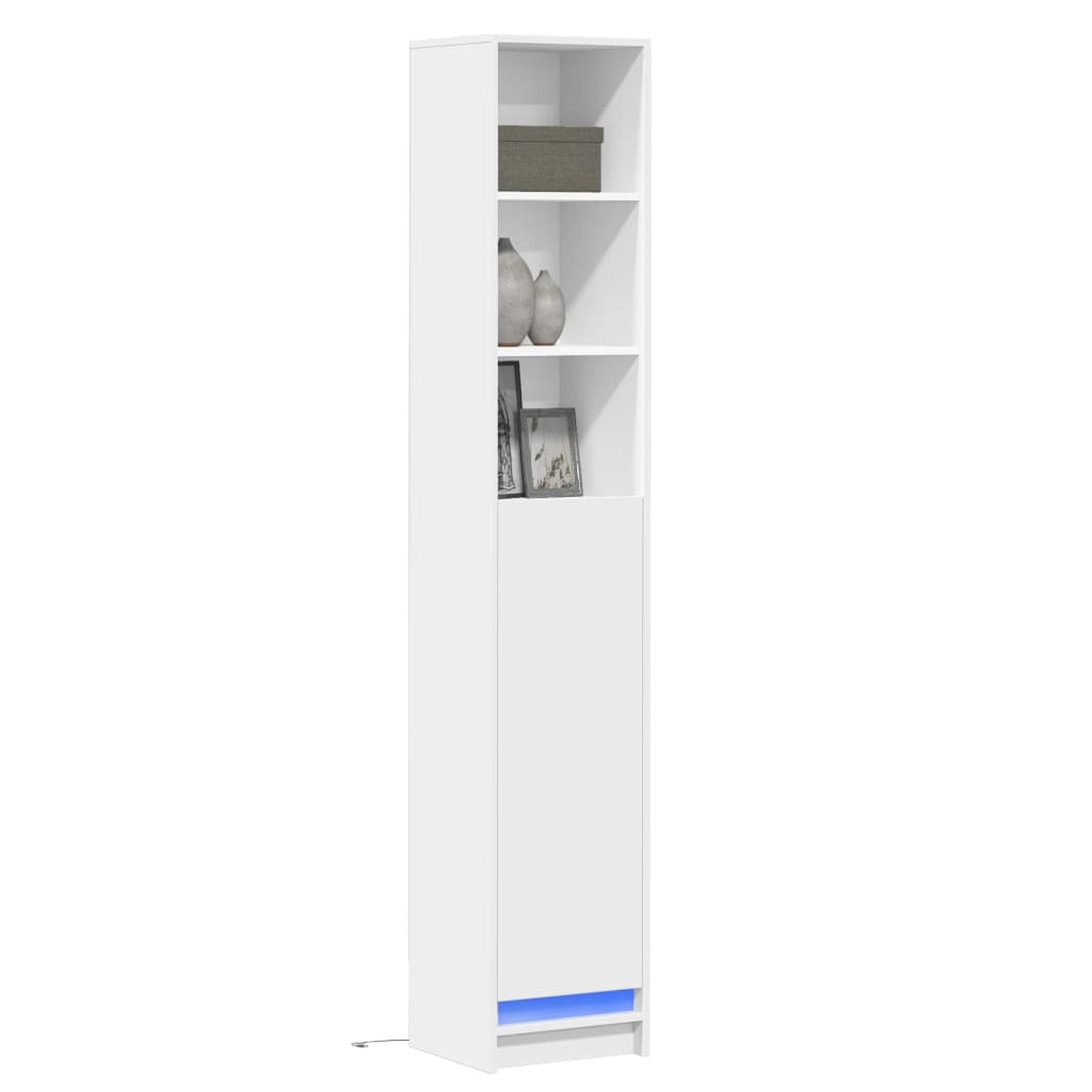 vidaXL Μπουφές με Φώτα LED Λευκός 36x32,5x200 εκ. Επεξεργασμένο Ξύλο