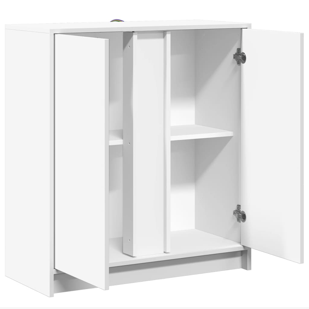 vidaXL Μπουφές με Φώτα LED Λευκός 77x34x85 εκ. από Επεξεργασμένο Ξύλο