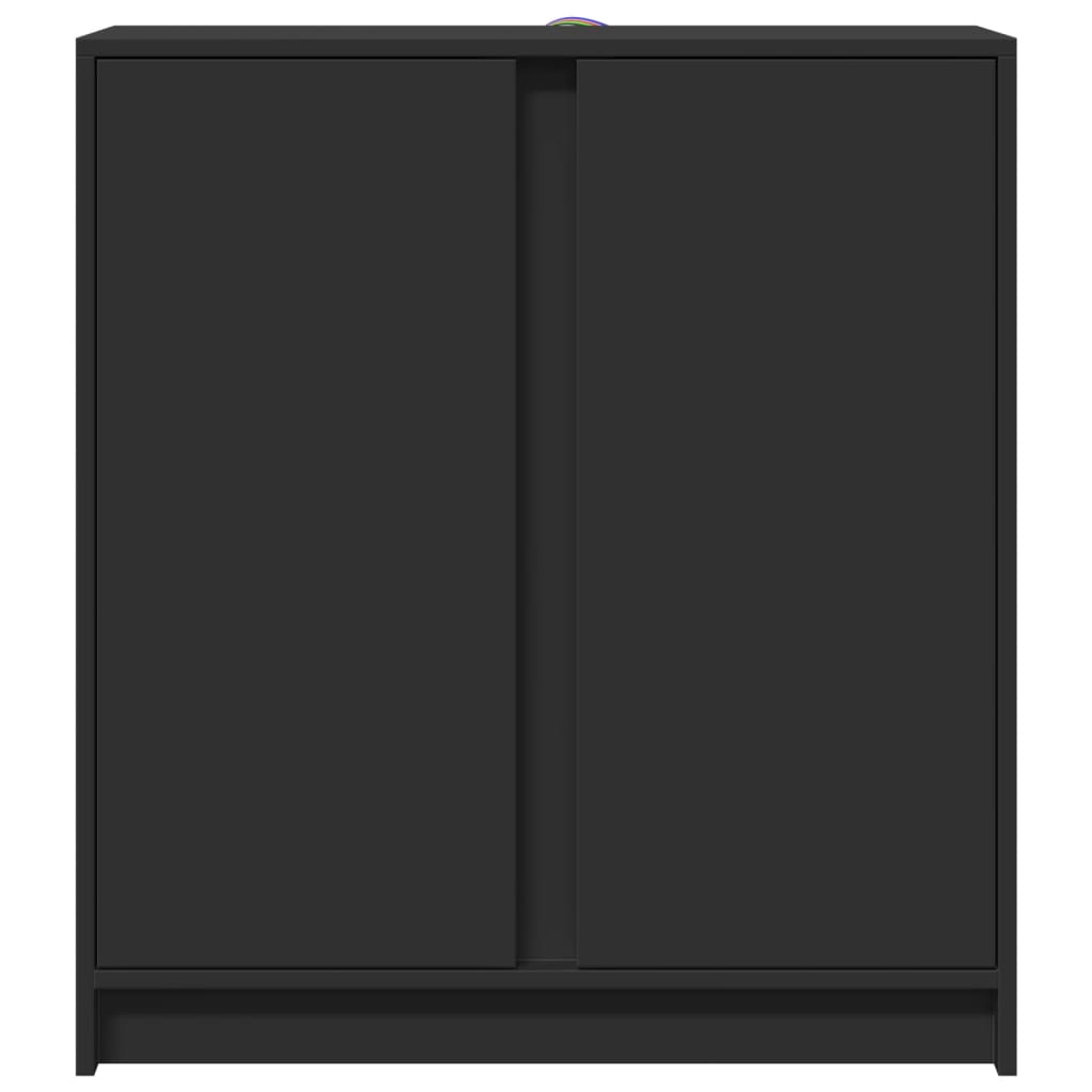 vidaXL Ντουλάπι με Φώτα LED Μαύρη 77x34x85 εκ. Επεξεργασμένο Ξύλο
