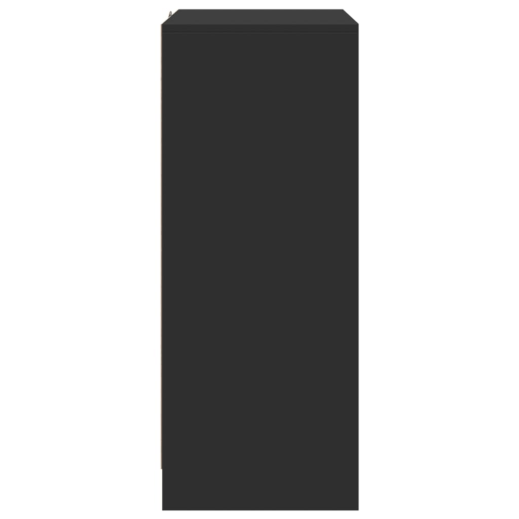 vidaXL Ντουλάπι με Φώτα LED Μαύρη 77x34x85 εκ. Επεξεργασμένο Ξύλο