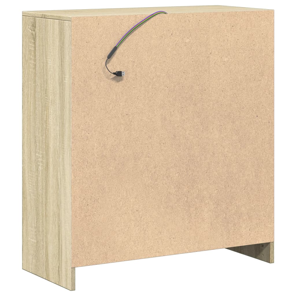 vidaXL Ντουλάπι με Φώτα LED Sonoma Δρυς 77x34x85εκ Επεξεργασμένο Ξύλο