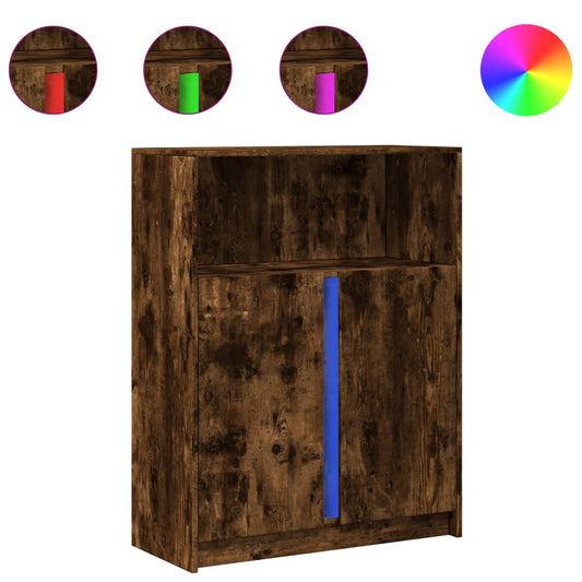 vidaXL Ντουλάπι με Φώτα LED Δρυς 77x34x100 εκ. Επεξεργασμένο Ξύλο