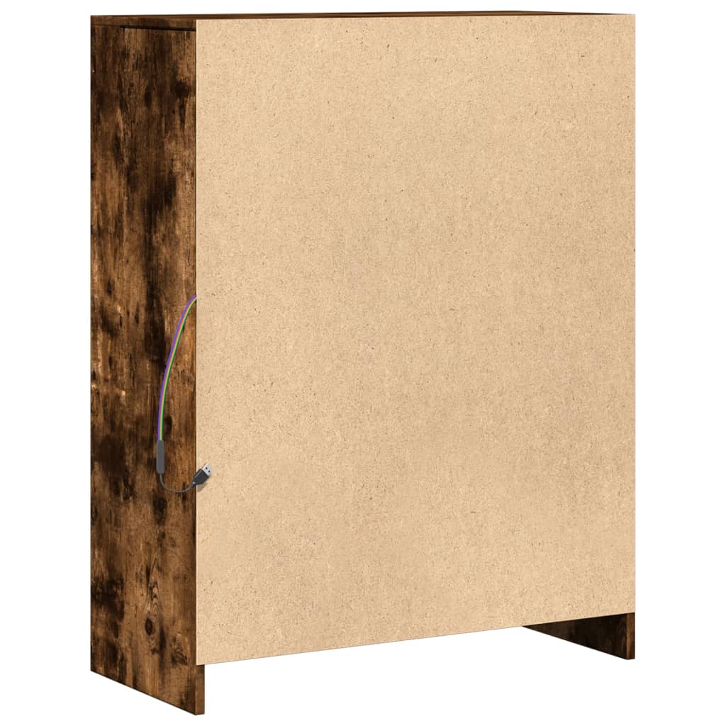 vidaXL Ντουλάπι με Φώτα LED Δρυς 77x34x100 εκ. Επεξεργασμένο Ξύλο