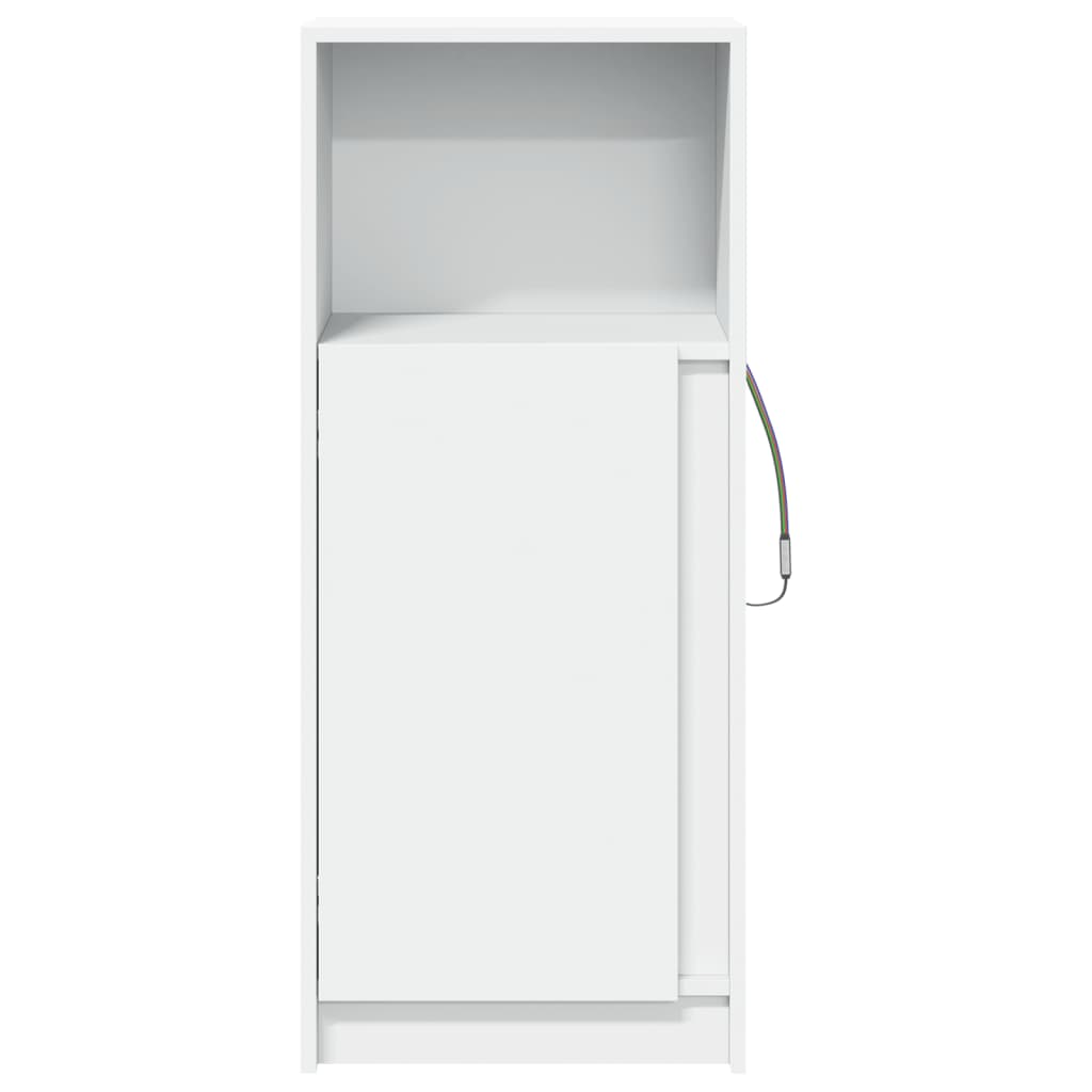 vidaXL Μπουφές με Φώτα LED Λευκός 42,5x34x100 εκ. Επεξεργασμένο Ξύλο